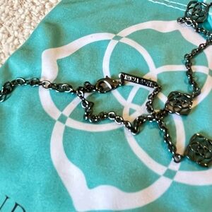 Kendra Scott Floral Link Necklace in Black/Gunmetal